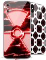 2 Decal style Skin Wraps set compatible with Apple iPhone X and XS Radioactive Red