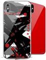 2 Decal style Skin Wraps set compatible with Apple iPhone X and XS Abstract 02 Red
