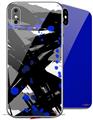 2 Decal style Skin Wraps set compatible with Apple iPhone X and XS Abstract 02 Blue