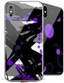 2 Decal style Skin Wraps set compatible with Apple iPhone X and XS Abstract 02 Purple