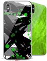 2 Decal style Skin Wraps set compatible with Apple iPhone X and XS Abstract 02 Green