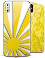 2 Decal style Skin Wraps set compatible with Apple iPhone X and XS Rising Sun Japanese Flag Yellow