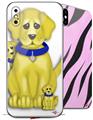 2 Decal style Skin Wraps set compatible with Apple iPhone X and XS Puppy Dogs on White