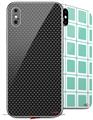 2 Decal style Skin Wraps set compatible with Apple iPhone X and XS Carbon Fiber