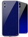 2 Decal style Skin Wraps set compatible with Apple iPhone X and XS Carbon Fiber Blue