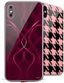 2 Decal style Skin Wraps set compatible with Apple iPhone X and XS Abstract 01 Pink