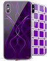 2 Decal style Skin Wraps set compatible with Apple iPhone X and XS Abstract 01 Purple