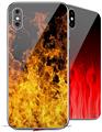 2 Decal style Skin Wraps set compatible with Apple iPhone X and XS Open Fire