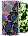 2 Decal style Skin Wraps set compatible with Apple iPhone X and XS Crazy Dots 02