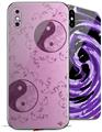 2 Decal style Skin Wraps set compatible with Apple iPhone X and XS Feminine Yin Yang Purple