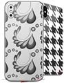 2 Decal style Skin Wraps set compatible with Apple iPhone X and XS Petals Gray