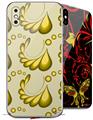 2 Decal style Skin Wraps set compatible with Apple iPhone X and XS Petals Yellow