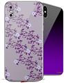 2 Decal style Skin Wraps set compatible with Apple iPhone X and XS Victorian Design Purple
