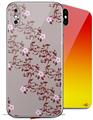 2 Decal style Skin Wraps set compatible with Apple iPhone X and XS Victorian Design Red