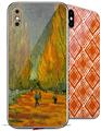 2 Decal style Skin Wraps set compatible with Apple iPhone X and XS Vincent Van Gogh Alyscamps