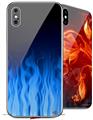 2 Decal style Skin Wraps set compatible with Apple iPhone X and XS Fire Blue