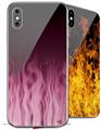 2 Decal style Skin Wraps set compatible with Apple iPhone X and XS Fire Pink