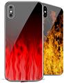 2 Decal style Skin Wraps set compatible with Apple iPhone X and XS Fire Red