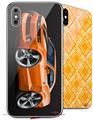 2 Decal style Skin Wraps set compatible with Apple iPhone X and XS 2010 Camaro RS Orange