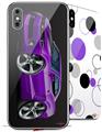2 Decal style Skin Wraps set compatible with Apple iPhone X and XS 2010 Camaro RS Purple