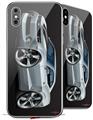 2 Decal style Skin Wraps set compatible with Apple iPhone X and XS 2010 Camaro RS Silver