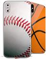 2 Decal style Skin Wraps set compatible with Apple iPhone X and XS Baseball