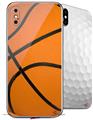 2 Decal style Skin Wraps set compatible with Apple iPhone X and XS Basketball