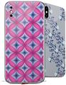 2 Decal style Skin Wraps set compatible with Apple iPhone X and XS Kalidoscope