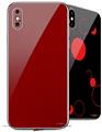 2 Decal style Skin Wraps set compatible with Apple iPhone X and XS Solids Collection Red Dark
