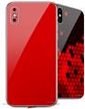 2 Decal style Skin Wraps set compatible with Apple iPhone X and XS Solids Collection Red