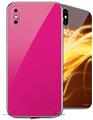 2 Decal style Skin Wraps set compatible with Apple iPhone X and XS Solids Collection Fushia