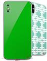 2 Decal style Skin Wraps set compatible with Apple iPhone X and XS Solids Collection Green
