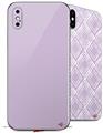 2 Decal style Skin Wraps set compatible with Apple iPhone X and XS Solids Collection Lavender