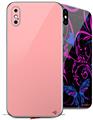 2 Decal style Skin Wraps set compatible with Apple iPhone X and XS Solids Collection Pink