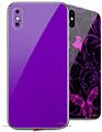 2 Decal style Skin Wraps set compatible with Apple iPhone X and XS Solids Collection Purple