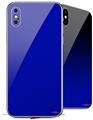 2 Decal style Skin Wraps set compatible with Apple iPhone X and XS Solids Collection Royal Blue