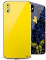 2 Decal style Skin Wraps set compatible with Apple iPhone X and XS Solids Collection Yellow