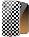 2 Decal style Skin Wraps set compatible with Apple iPhone X and XS Checkered Canvas Black and White