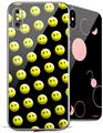 2 Decal style Skin Wraps set compatible with Apple iPhone X and XS Smileys on Black