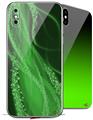 2 Decal style Skin Wraps set compatible with Apple iPhone X and XS Mystic Vortex Green