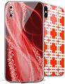 2 Decal style Skin Wraps set compatible with Apple iPhone X and XS Mystic Vortex Red
