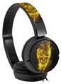 Decal style Skin Wrap for Sony MDR ZX110 Headphones Flaming Fire Skull Yellow (HEADPHONES NOT INCLUDED)
