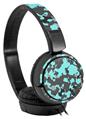 Decal style Skin Wrap for Sony MDR ZX110 Headphones WraptorCamo Old School Camouflage Camo Neon Teal (HEADPHONES NOT INCLUDED)
