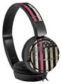 Decal style Skin Wrap for Sony MDR ZX110 Headphones Painted Faded and Cracked Pink Line USA American Flag (HEADPHONES NOT INCLUDED)