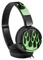 Decal style Skin Wrap for Sony MDR ZX110 Headphones Metal Flames Green (HEADPHONES NOT INCLUDED)