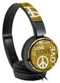 Decal style Skin Wrap for Sony MDR ZX110 Headphones Love and Peace Yellow (HEADPHONES NOT INCLUDED)