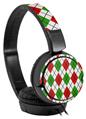 Decal style Skin Wrap for Sony MDR ZX110 Headphones Argyle Red and Green (HEADPHONES NOT INCLUDED)