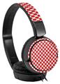 Decal style Skin Wrap for Sony MDR ZX110 Headphones Checkered Canvas Red and White (HEADPHONES NOT INCLUDED)