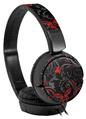 Decal style Skin Wrap for Sony MDR ZX110 Headphones Twisted Garden Gray and Red (HEADPHONES NOT INCLUDED)