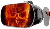 Decal style Skin Wrap compatible with Oculus Go Headset - Flaming Fire Skull Orange (OCULUS NOT INCLUDED)